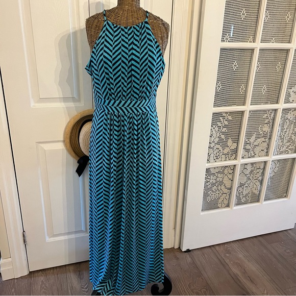 Loft summer stripe Dress , Sz M petit - Picture 3 of 8